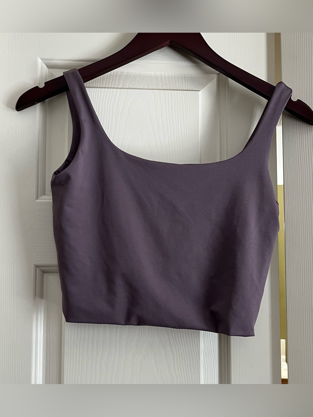 Women's Sleeveless Scoop Neck Crop Top - Purple Size Small